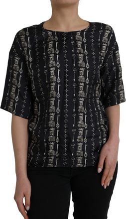 Dolce & Gabbana Dolce Gabbana Zijde Top Sleutelprint