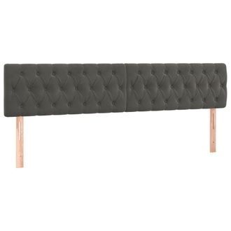 vidaXL Cabecero Con Led De Terciopelo Gris Oscuro 180x7x78/88 Cm Vidaxl