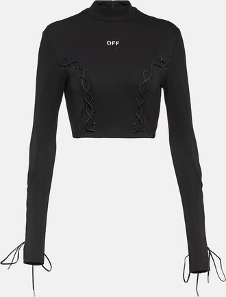 Off-white Logo laced cropped top