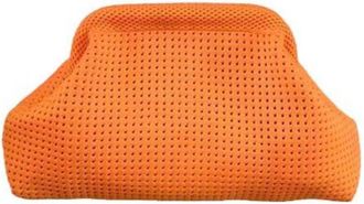 Generic Summer Beach Clutch Purses Dumpling Handbag, Large Capacity Casual Shopping Bag, Polyester Daily Hollow Out Pouch(Orange)