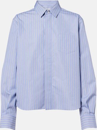 sacai Striped cotton-blend poplin shirt