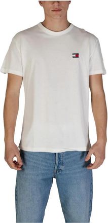 Tommy Jeans T-shirt met Ronde Hals Klassieke Pasvorm - Heren - T-shirts - Wit - 3XL - Katoen - Tops