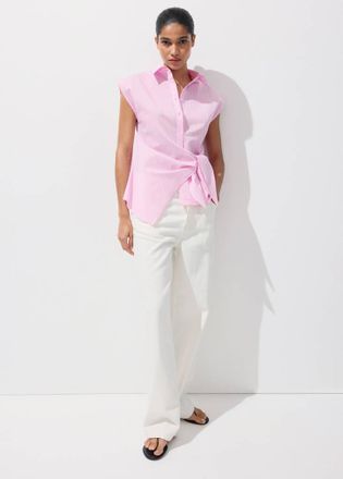 Mango Camicia cotone righe fiocco rosa - Donna - XS - MANGO