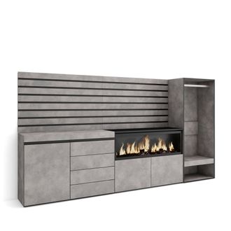 Skraut Home Skraut Home - Aparador, Con Almacenamiento, 274x145x35 Cm, Dormitorio, Habitaci&oacute;n, Chimenea El&eacute;ctrica Xxl, C&oacute;moda, Cajonera, Vestidor Abierto, Estilo 