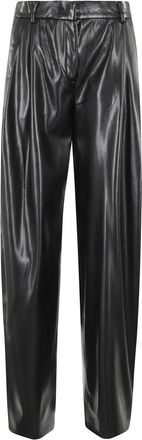 Andamane Maxi Flared Leren Broek - Dames - Broeken - Zwart - M - Broeken