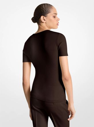 Michael Kors Cashmere Short-Sleeve Sweater