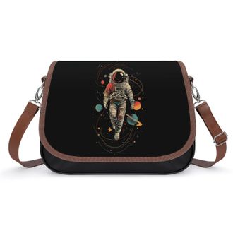 Generic Astronaut Crossbody Bags for Women Fashion Leather Shoulder Handbags With Adjustable Strap