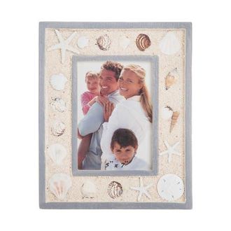 Beachcombers Large Shell & Sand 5x7 Photo Picture Frame in Gray at Nordstrom, Size Medium