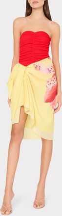 Milly Song DIris Cover-Up Sarong in Yellow Multi at Nordstrom