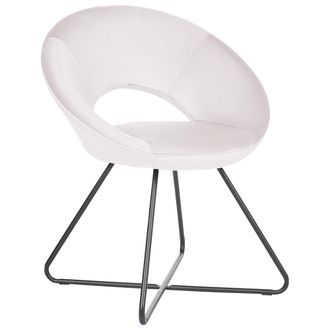 Beliani Beliani - Sill&oacute;n De Terciopelo Metal Acolchado Sin Reposabrazos Retro Blanco Crema Rachel