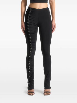 Mani&egrave;re De Voir eyelet-detail leggings - Black
