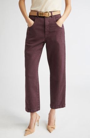 Eleventy Crop Straight Leg Jeans in Bordeaux at Nordstrom, Size 00 Us