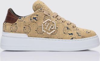 Philipp Plein Sneakers in denim candeggiato con Hexagon jacquard