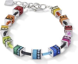 Coeur de Lion Geocube Classic Polaris & Rhinestone Bracelet in Multicolor at Nordstrom, Size 8.25