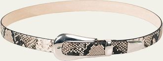D&eacute;hanche Colette Snake-Embossed Leather Belt