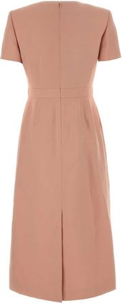 Valentino Garavani Womens Midi Dress Pink Wool Silk