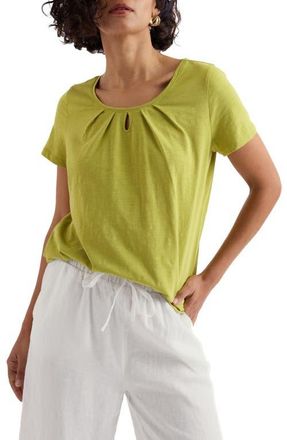 Seasalt Cornwall Appletree Keyhole Organic Cotton T-Shirt in Avocado at Nordstrom, Size 18 Us