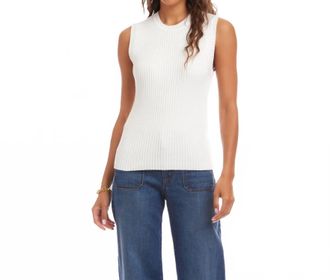 Karen Kane Ribbed Sweater Tank - Petite In Off White