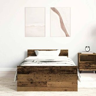 Berkfield Home Durable Bed Frame without Mattress Old Wood 90x200 cm Engineered Wood in Brown