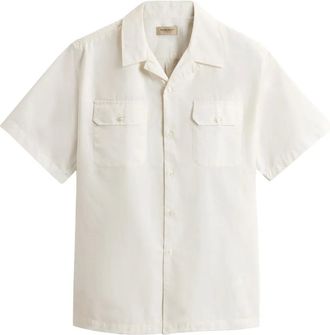 Woolrich T-shirt in cotone tinto in capo - Bianco