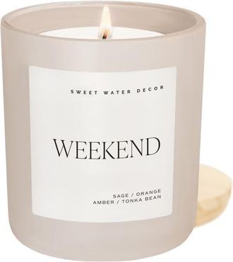 Sweet Water Decor 15oz Matte Jar Candle - Woods & Earthy Scents in Weekend at Nordstrom