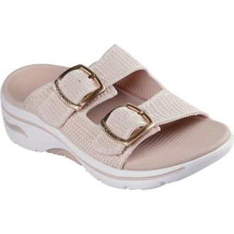 Skechers Go Walk Arch Fit 2.0 Destined Textile WoMens Blush Sandals - Pink - Size UK 7