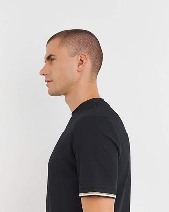 HUGO BOSS Black Tipped Cuff T-shirt