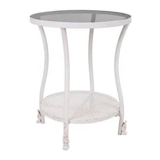 Wanderlust Deco Wanderlust Deco - Mesa De Centro De Metal Blanca 50x50x60