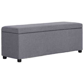 vidaXL Vidaxl - Banco Con Espacio De Almacenaje 116 Cm Poli&eacute;ster Gris Claro