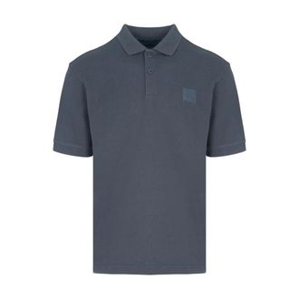 Stone Island Polo Shirts, male, Blue, Size: 2XL Ghost Patch Logo Polo