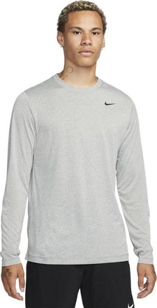 Nike Heren Legend T-shirt met lange mouwen, normale pasvorm (Grijs/zilver)