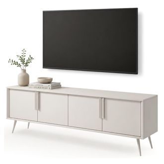 Dmora Mueble Para Tv Kalorile, Un Estante, 4 Puertas, Con Patas, 187x40x83h Cm Beige Cashmere