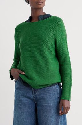 Seasalt Cornwall Makers Rib Organic & Recycled Cotton Sweater in Hedgerow at Nordstrom, Size 14 Us