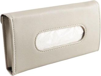 No Brand Dispensador De Pa&ntilde;uelos De Pu Beige Con Clip De Cuero, Caja De Pa&ntilde;uelos Colgante Para La Visera Del Coche, Pr&aacute;ctico Estuche Para Guardar Pa&ntilde;uelos De P