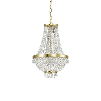 Netlighting Caesar 6 Light Crystal Chandelier Gold Finish G9
