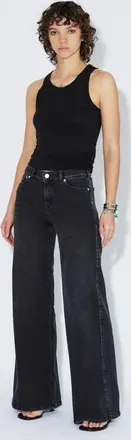 Dr. Denim Zila Mid Wide Jeans in Black Mist at Nordstrom, Size X-Large