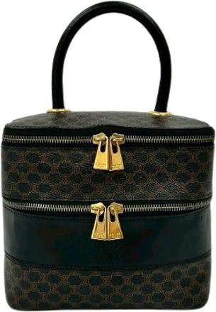 Celine Pre-owned Macadam Blazon Leren Handtas - Dames - Pre-owned - Zwart - Maat: ONE Size Leer