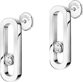 Messika Move Uno 18k White Gold Diamond Earrings