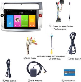 OEM Radio Android 13 De 2+32 Gb Para Citro&euml;n C4 (2004-2009) Con Carplay, Pantalla T&aacute;ctil Ips De 9, C&aacute;mara De Visi&oacute;n Trasera, Bluetooth, Manos Libres Y Nav