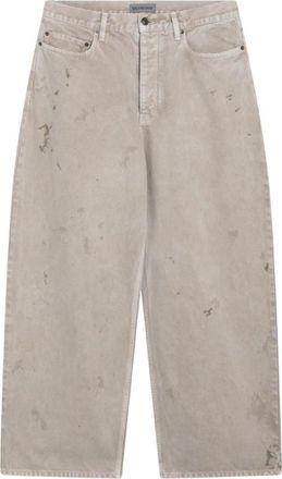 Balenciaga Relaxed Curved Jeans - Heren - Regular Fit Jeans - Beige - W34 - Denim - Jeans