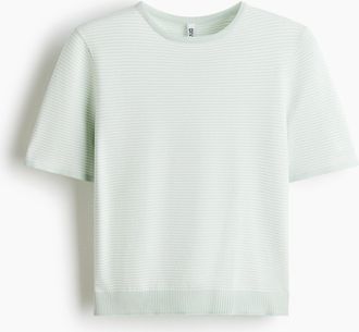 H&M T-Shirt aus Feinstrick - Turquoise