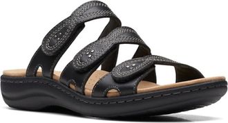 Clarks Womens Laurieann Ayla Flat Sandal, Black Leather, 8 UK