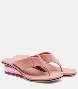 Chlo&eacute; Chlo&eacute; Swimming Cool leather wedge thong sandals