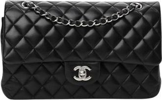 Chanel Black Lambskin Medium Double Flap Bag