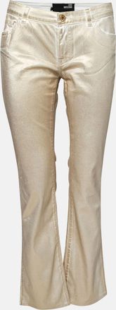 Love Moschino Gold Foil Print Denim Straight Fit Jeans M/waist