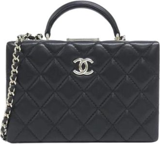 Chanel Pre-owned Lamsskin Schoudertas - Dames - Vintage Handtas - Zwart - ONE Size - Leer - Vintage