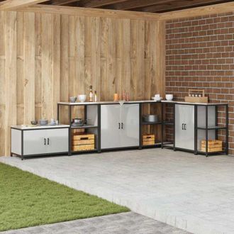 vidaXL Gabinete De Almacenamiento Para Cocina Con Estante Plateado Vidaxl