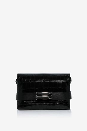 Victoria Beckham Schultertasche aus Lackleder in Kroko-Optik Mini B Pouch