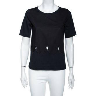 See By Chlo&eacute; See by Chloe Black Cotton Cut Out Detail Jersey T-Shirt M