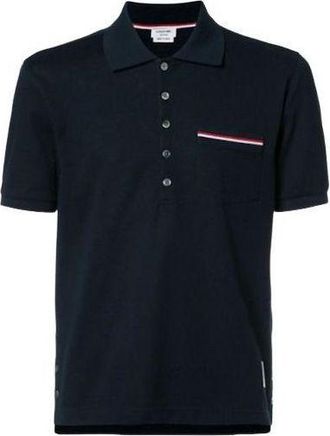 Thom Browne Collar Short Sleeve T-Shirt Navy MJP022A-01455-415